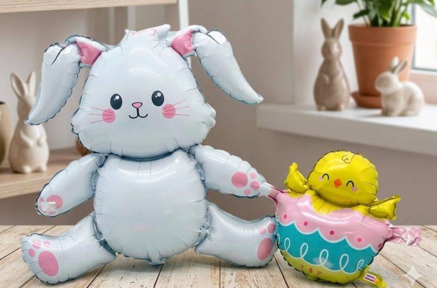 Globo Metalizado Silueta Conejo y Pollito